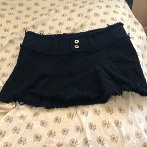 Ripped Denim Mini Skirt